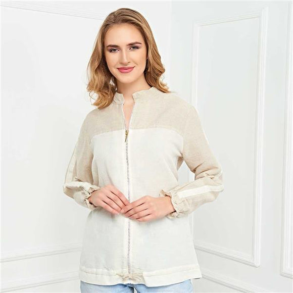 Eco-Friendly Women's Hemp Fabric Jumper With Zipper
