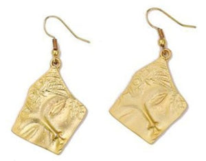 Gold Plated Face Earrings
