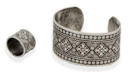 Mediterranean Cuff Bracelet & Ring Set