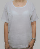 Women's Jewelneck Tee, Elbow-Sleeve Tshirt, Hemp/Cotton