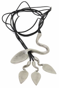 Arrowheads Necklace - Handmade, Unique Design, Silver Plated, Hypoallergenic Jewelry, Leather Cord, Perfect Gift For Her