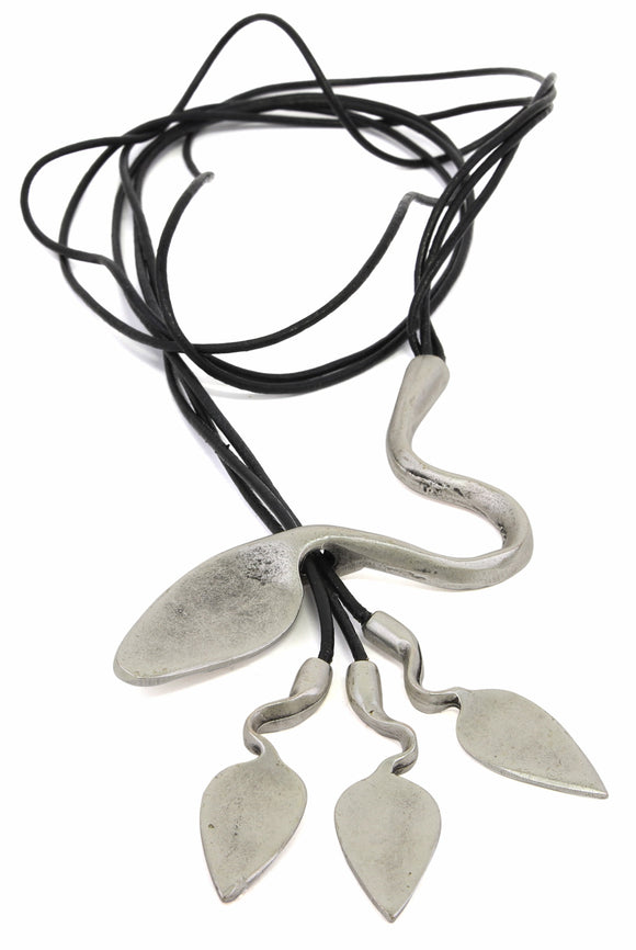 Arrowheads Necklace - Handmade, Unique Design, Silver Plated, Hypoallergenic Jewelry, Leather Cord, Perfect Gift For Her