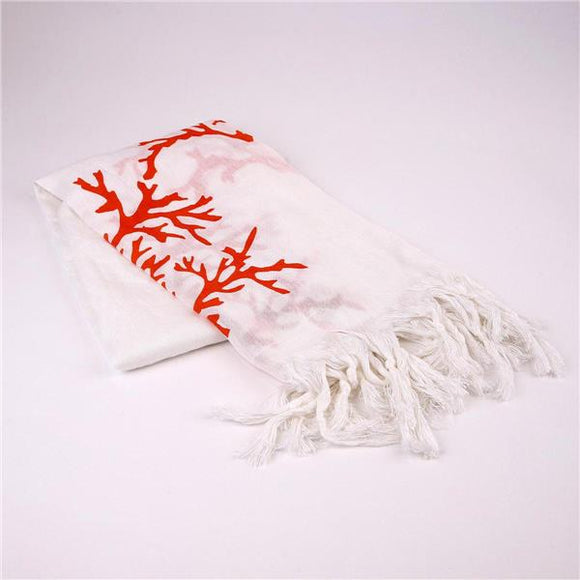 Pesthemal Pareo With Coral Print (Thin)