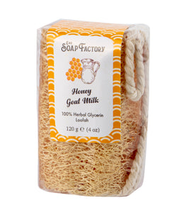Natural Honey & Goat Milk Loofah Soap On A Rope - Exfoliating, Moisturizing & Nourishing