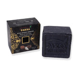 Paksa African Black Soap Bar With Carbon, Pure and Natural Acne Treatment -  Shea Butter, Coconut Oil and Charcoal, 5.2oz