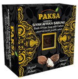 Paksa African Black Soap Bar With Carbon, Pure and Natural Acne Treatment -  Shea Butter, Coconut Oil and Charcoal, 5.2oz